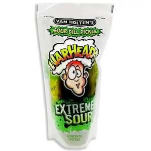 Van Holtens WARHEADS Extreme Sour Pickle Cucumber Savory pickle in a Pouch snack