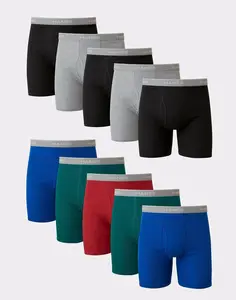 Hanes Men's Cotton Boxer Brief Underwear Super Value Pack Assorted Solids 10-pack Multi Comfortable Fit Soft Stretch Fabric Breathable 7349k0
