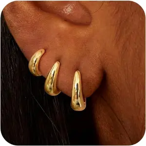 FREEKISS 3 Pairs Hoop Earrings Dainty Cute Hoop Earrings Small Earring Set For Women Trendy Gift For Fashion