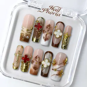 NailPhoria TAURUS - Handmade Press-On Nails | Reusable, Salon-Quality, Long-Lasting, Glossy Design