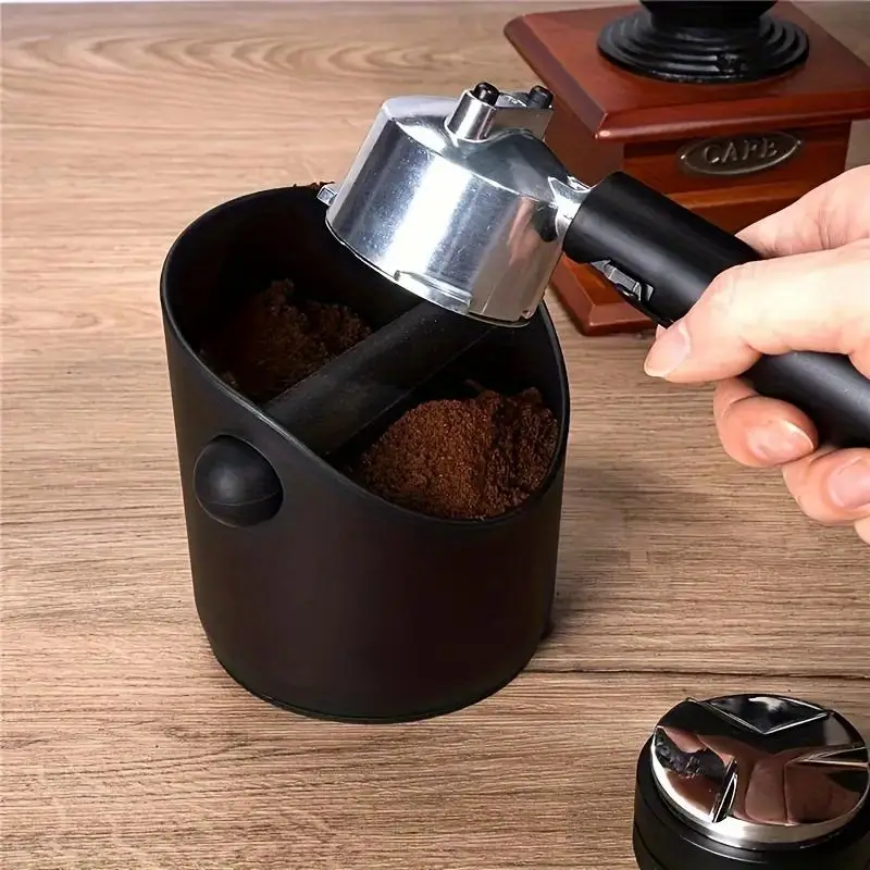 Coffee Knock Box, Espresso Dump Bin with Removable Knock Bar & Non Slip Base, Coffee Bucket for Coffee Grounds