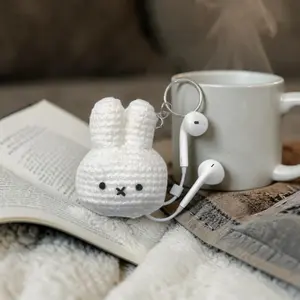 Crochet Miffy Headphone Case – Handmade Bunny, Cute Amigurumi Bag Charm & Gift Idea