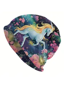 Adorable HorseThemed Beanie Caps Stylish And Soft Hats for Everyone