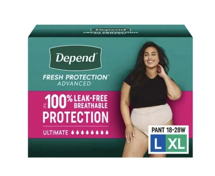 Women's Depend Fresh Protection Incontinence Underwear - Secure Fit, Secure Absorption, Odor Control, Soft Fabric, Size L-XL (18-28W), 68 Units Multi-Pack, for Adult Everyday Wear