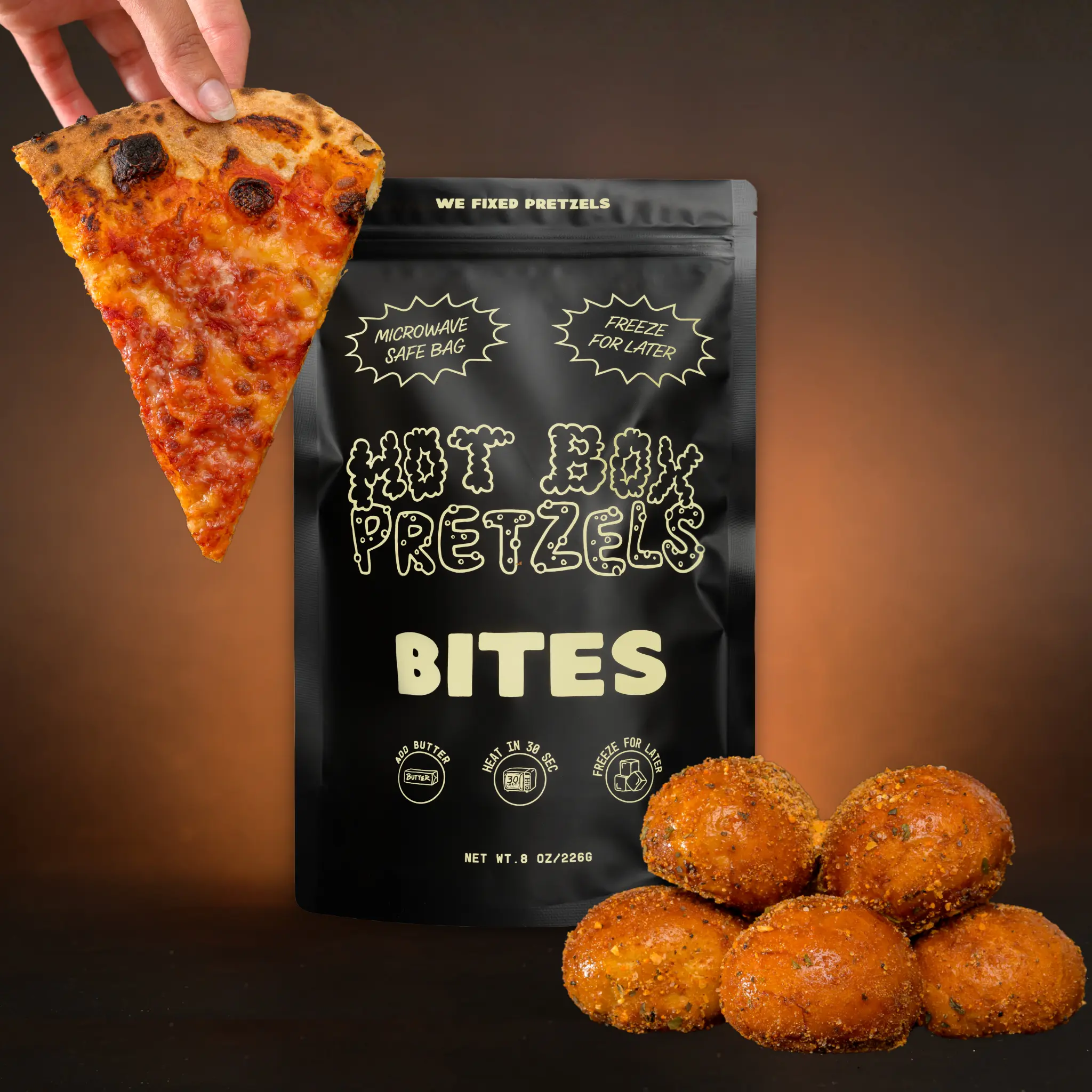 Parmesan Pizza Soft pretzel Bites Bag (14 bites per bag)