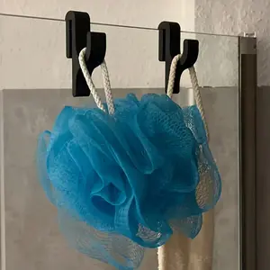 Shower Door Hooks, Frameless Glass Door Hooks for Up to 8mm Glass, Easy Install Towel Rack, No-Drill Bathroom Accessories