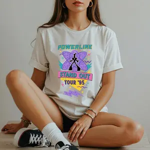 Powerline T-Shirt for Adults , Goofy Movie Shirt, 90s  Graphic Tee, Powerline Tour ’95 Top, Powerline Concert Gift for Fans  VU0