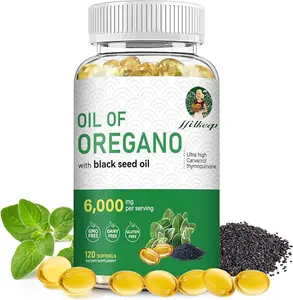 IFITKEEP 120 Capsules Premium Thyme Oil 6000Mg with Black Seed Oil Boost Immunity Relieve Gas & Body Detoxification Non GMO Gluten Free Veggie Capsules Natural Inflammation