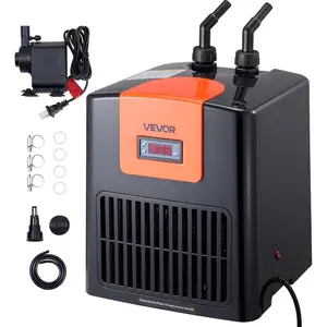 VEVOR Aquarium Chiller 110 Gallon, 1/3 HP Water Chiller for Hydroponics, Fast Cooling for Fish Tank, Axolotl, Coral Reef, Quiet Refrigeration Compressor, Titanium Evaporator, Complete FittingsVEVOR Super Brand Day