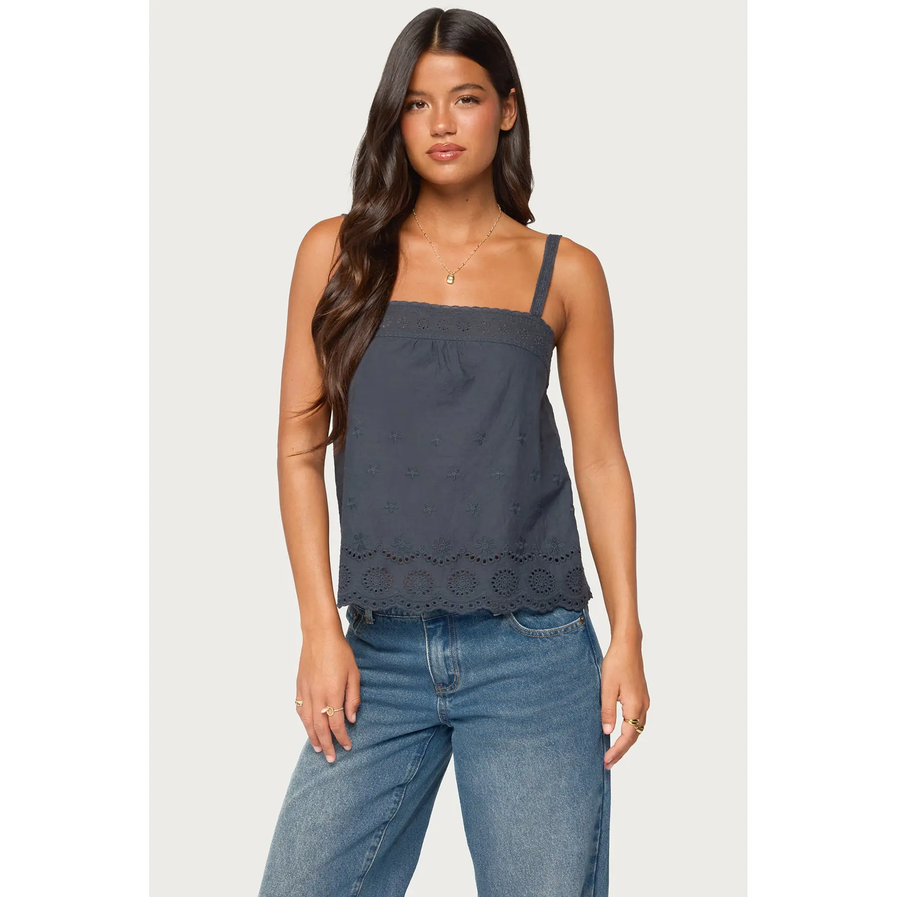 Esma Scalloped Eyelet Top