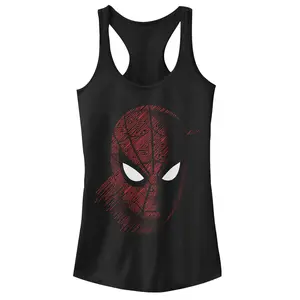Juniors Womens Marvel Spider-Man: Far From Home Tech Pattern Racerback Tank Top