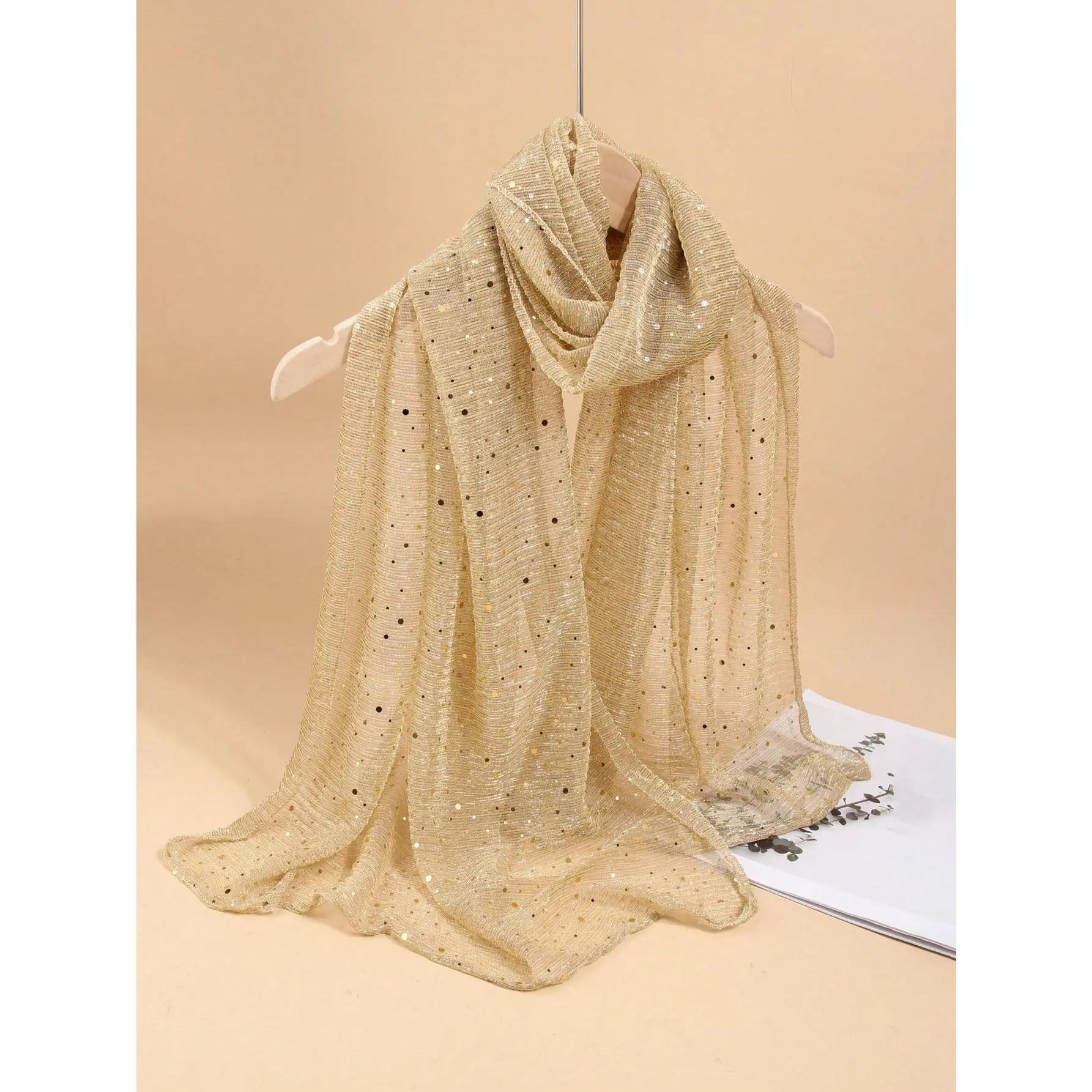 DealsForYouDays Sequin Bandana Square Scarf Silk Scarves Mesh Shawl and Wrap for Evening Dresses