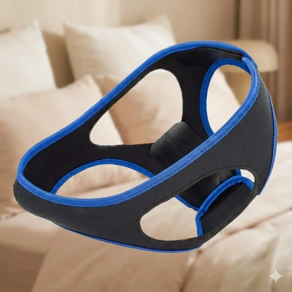 Anti-Snoring Chin Strap for Men and Women, Adjustable Breathable Facial Sleeping Aid, Side Sleeper Snore Relief, Removable Washable Snoring Solution, Comfortable Sleep Apnea Support Device
