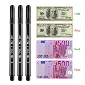 3-Pack Portable Fake Currency Markers with Fading Ink, Ideal for Various Currency Verification, Dollars, Non-Electronic Counterfeit Detector