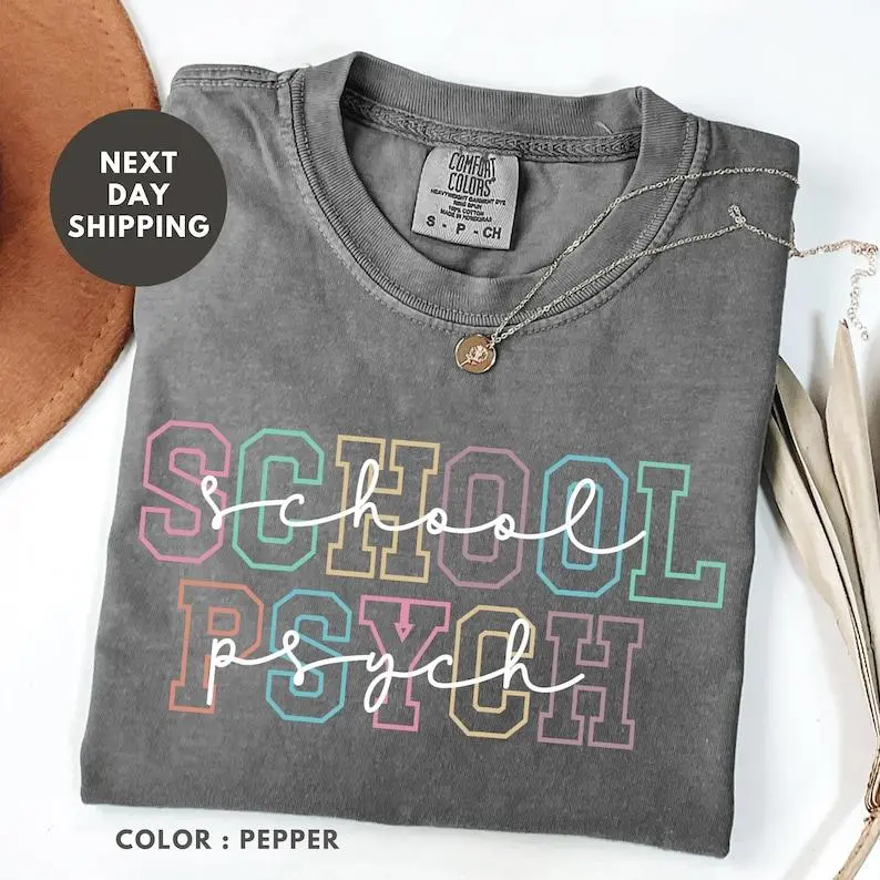 Comfort Colors School Psych T-Shirt, School Psychologist T-Shirt, Psychologist Psych LPC T-Shirt, First Day Of School Psychology, Back To School