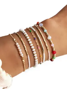 Boho Style Colorful Beaded Bracelet, Fashionable Jewelry for Women & Girls, Trendy All-match & Exquisite Jewelry for Birthday Gift, Minimalist Chain Bangles, Stackable Bracelets