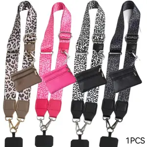 Sexy leopard print mobile phone crossbody strap, Crossbody phone lanyard, phone sling, phone charms, multi-functional and adjustable, can be used for mobile phone decoration, backpack decoration with wallet, suitable for gifting to girlfriend