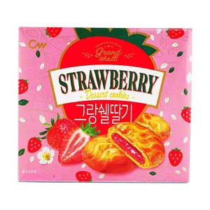 CW Korean Strawberry Cookie 195g - Crispy & Sweet Snack for Tea Time