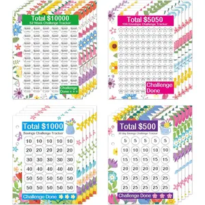 20 Sheets  Saving Challenge Binder ,  Challenge  Cards for 6 Ring A5 Binder, 4 Styles of Budget Cards for Savings  Journey Planner  Saving Binder