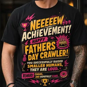 Dungeon Crawler Carl Fathers Day Shirt, Dad Achievement Tee, DCC Fan Shirts, Funny LitRPG Dad Gift
