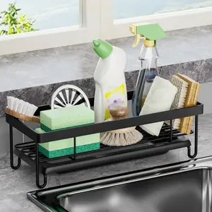 Sponge Holder for Kitchen Sink, Kitchen Gadgets Organizer, Sink Organizer for Brush, Soap Dish Dispenser, Storage Rack for Kitchen Bathroom Counter, Countertop Storage, Summer for Gift, Metal