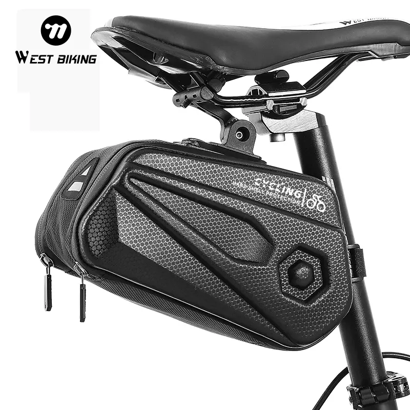 WEST BIKING 2.6L Large Capacity 3D Hard Shell Bicycle Rear Seat Bag, Cycling Bike Accessory with Multiple Layers, Portable Rear Seat Fit for Adult Commuters & Outdoor Travel