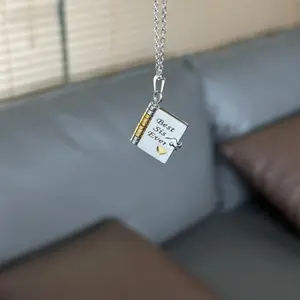 Best Sis Ever Book Necklace for Sister Unique Design and Letter Birthday National Sisters Day Gift Love Jewelry