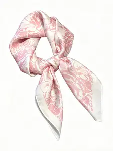 Mother's Day Gift Women's Floral Print Square Silk Feeling Scarf, Soft Comfortable Breathable Scarf for Daily Wear, Fashion Accessories for Women & Girls, Casual Soft Scarf