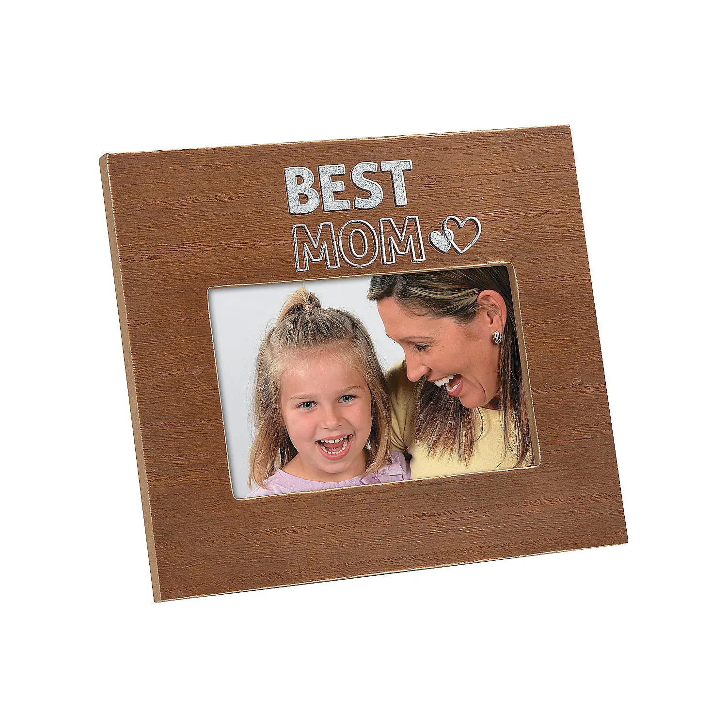 Wooden Framed Rectangle Photo Frame with Easel & Classic Text - 6" x 4" Photo Space, 8 1/2" x 7 1/2" Size, Festive Mother’s Day Gift to Bless a Mom, Home Decor for Indoor Use, Kitchen