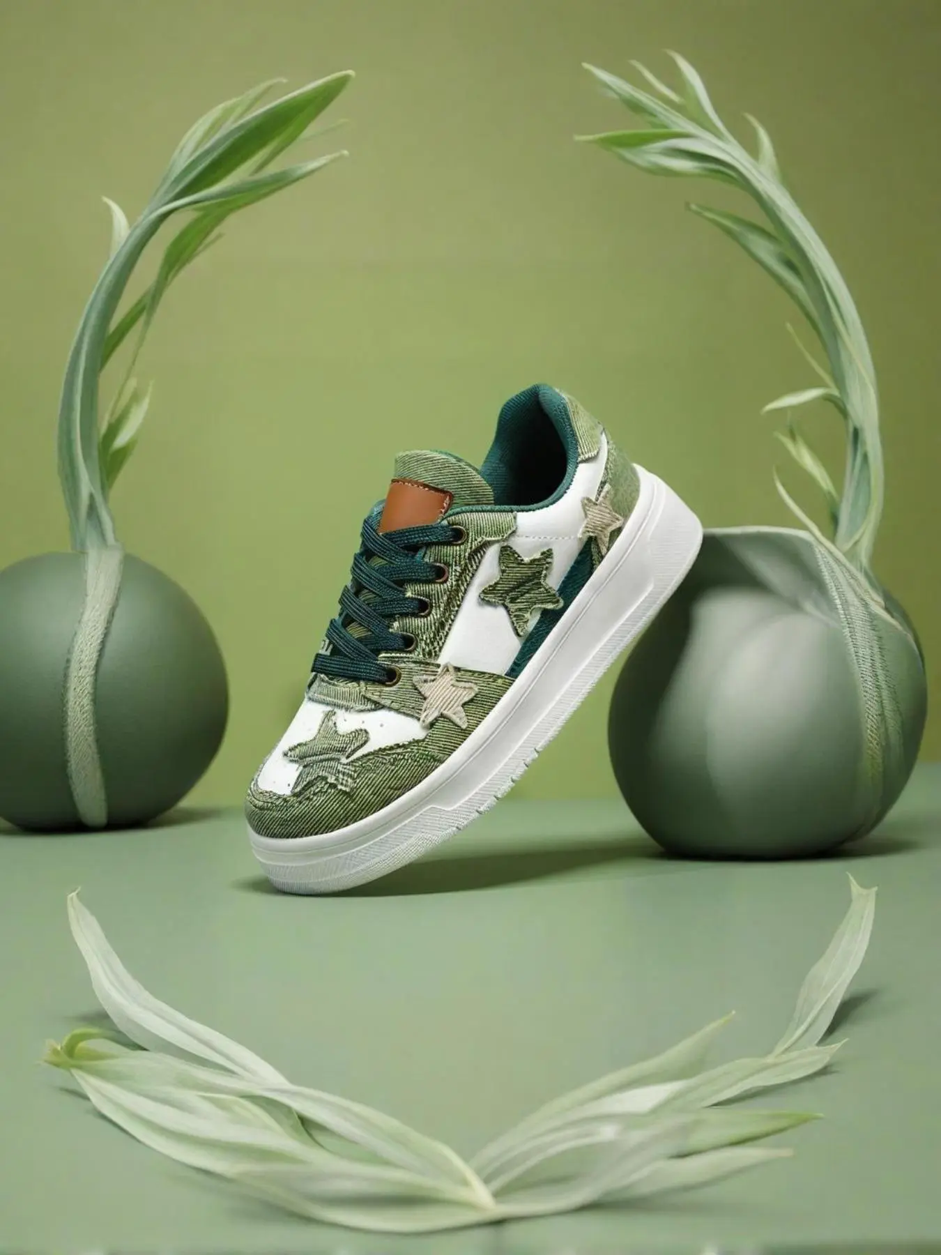 Fashionable Star Pattern Lace Up Sneakers, Color Block Sneakers, Casual Comfortable Sports Shoes for Women, All-match Round Toe Shoes for Daily Wear, Stylish Sneaker, Trendy Sneakers