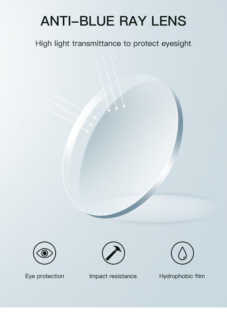 Men's Accessories Bluelight Glasses - Durable Sturdy Minimalist Square Metal Frame, Fashion Flat Lens, All-Season Casual Versatile Style