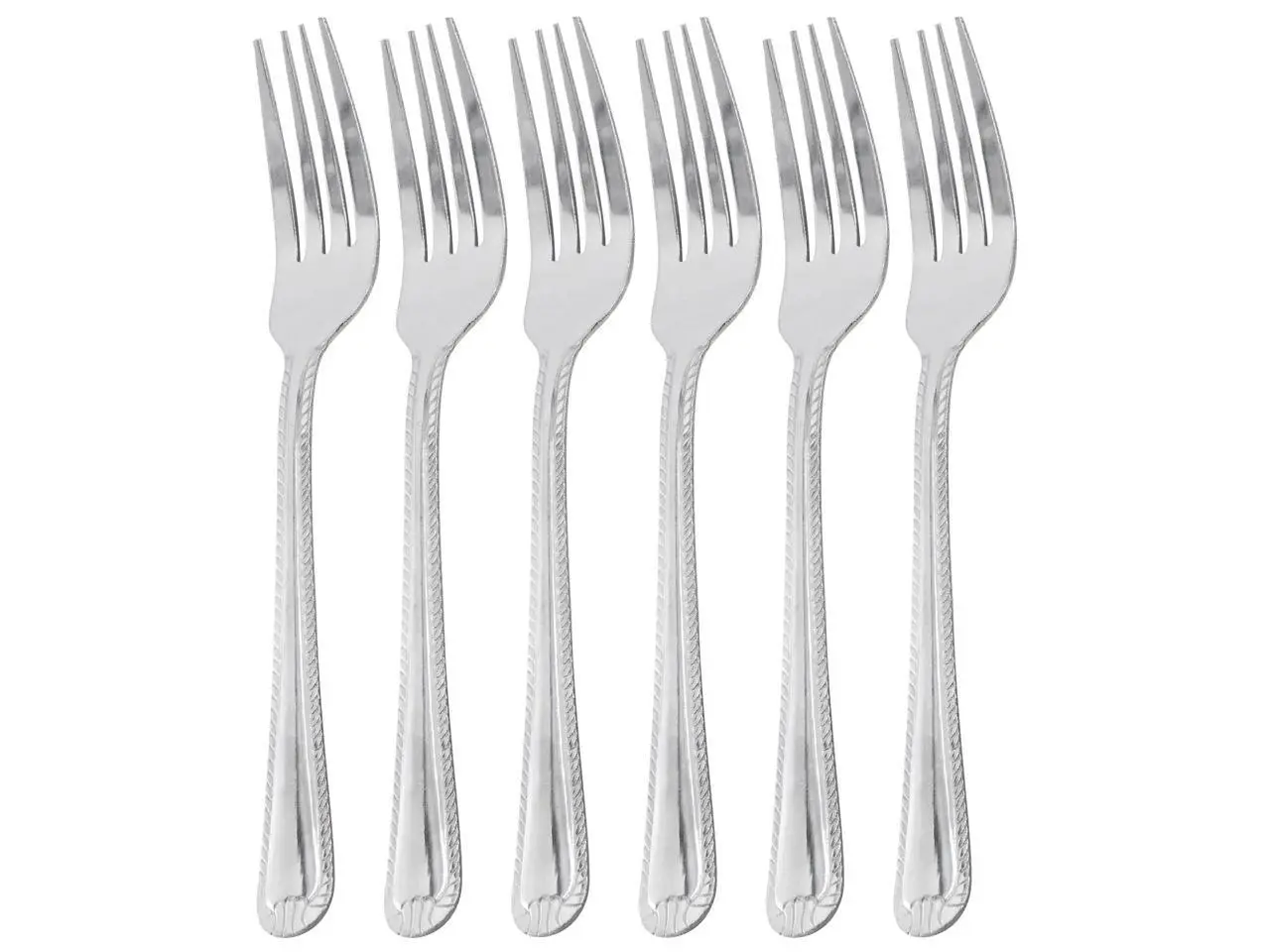Gibson Home Tustin 6 Piece Stainless Steel Dinner Fork Flatware Set in Silver