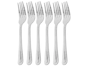 Gibson Home Tustin 6 Piece Stainless Steel Dinner Fork Flatware Set in Silver