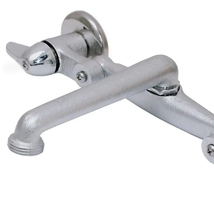 Avalon Adjustable Wall Mount Cast Body Chrome Finish Modern Design 2-Handle Faucet for Kitchen & Laundry Space with Adjustable Design and Solid Brass Construction