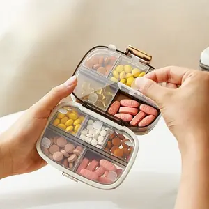 Large Capacity 10-Compartment Plastic Medicine Box, Portable Weekly Drug Storage, Early Mid Late Separated, Mini Pill Tablet Organizer, Supplement Organizer, Healthcare