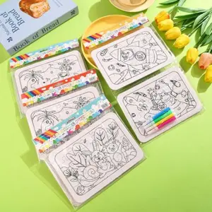 DIY Coloring Puzzle Set for Kids, Educational Watercolor Jigsaw Puzzles, Early Learning Materials, Montessori Puzzles Gift, Suitable for School and Home, Random Pattern