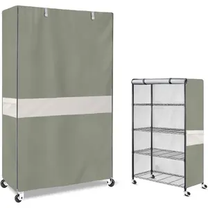 Heavy Duty Waterproof Wire Shelf Cover Universal Fit  Garage Storage Shelving Protector with 1Tolerance Sage Green