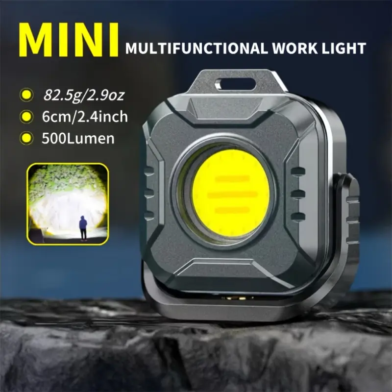 ZANOID Luminous Mini 6-Mode LED Flashlight - Rechargeable Portable Work Light with Adjustable Color Temperature, USB-C Charging for Camping, Car Repair