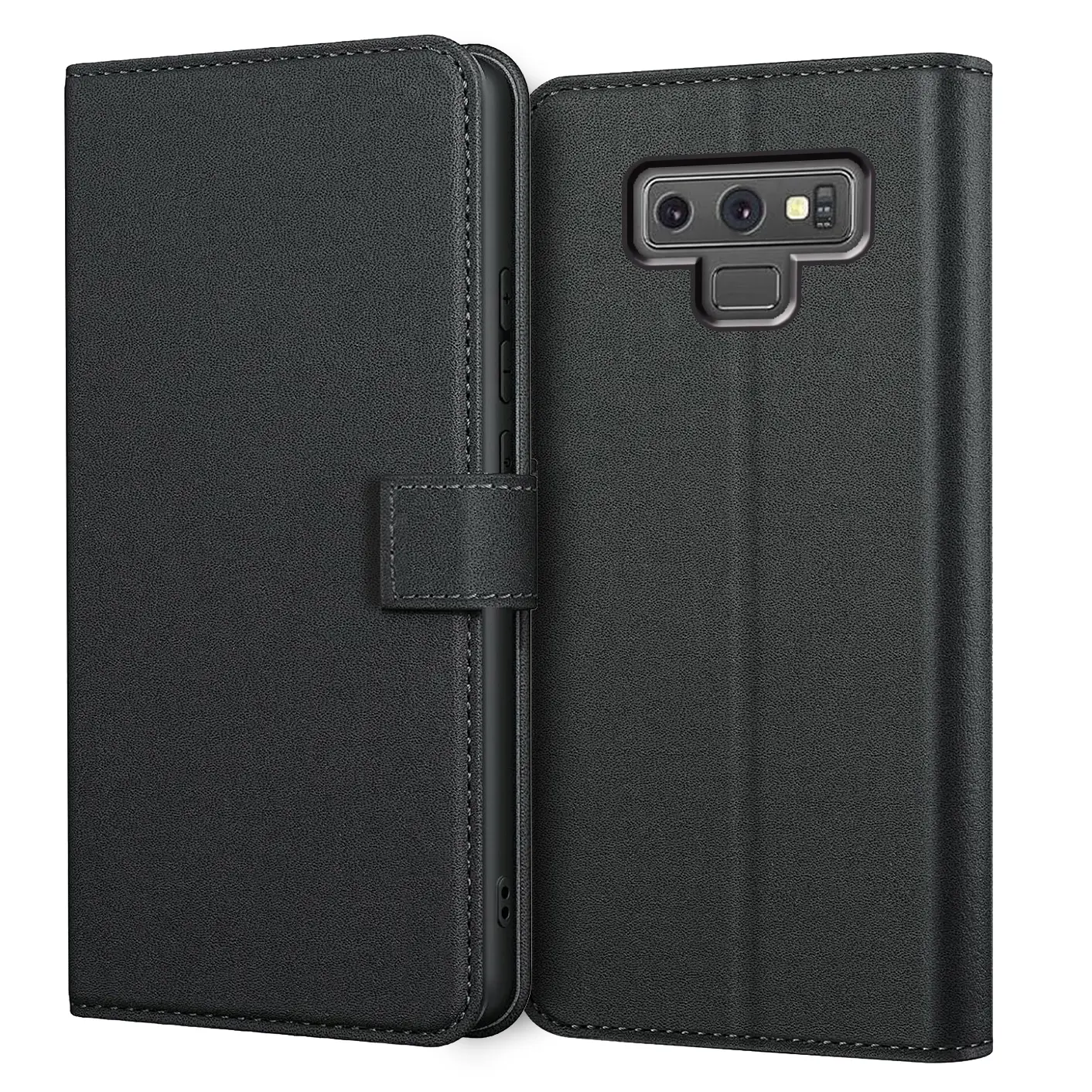For Samsung Galaxy Note 9 / Note9 Case With Kickstand PU Leather Card Slot Black Wallet Flip Protective Mobile Phone Cover Cellphone Case Cover Protector Casing Protection Cellphone Accessories