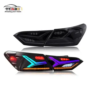 TT-ABC RGB Tail Car Lights with Blinker Lights, Rear Lamp Assembly for 2018-2024 Toyota Camry 8th Gen, Car Light