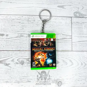 Mini Game Case Keychain Inspired by Mortal Kombat Komplete Edition | Magnetic Opening Case with Mini Disc