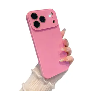 Slim Fit Protective Cellphone Case - Durable, Stylish, Shockproof Luxury Crystal Texture Skin-Feeling Solid Color Cover for iPhone 13/14/15/16/17 Pro Max Series, Essential Casing Mobile Phone Accessory