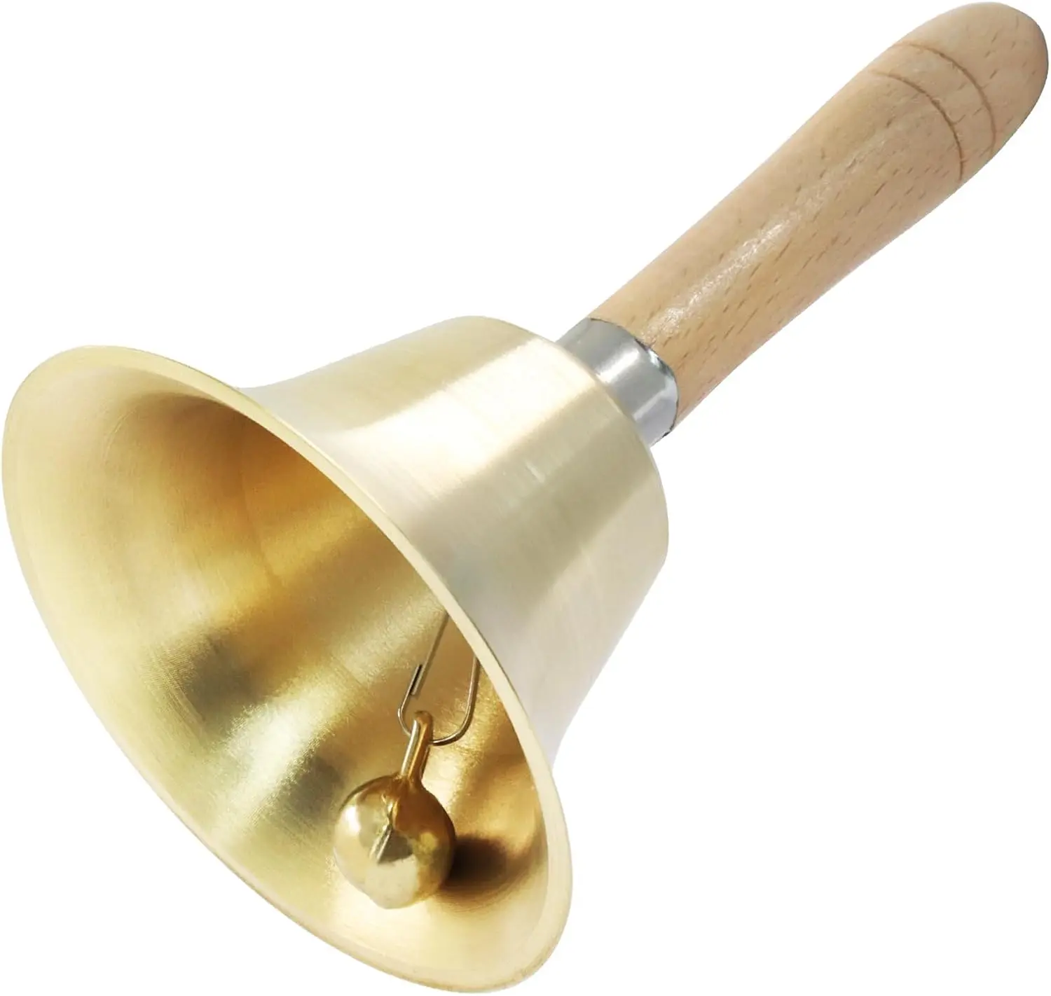 1 count Loud Solid Brass Handbell - Super Loud Solid Brass Hand Call Bell for Seniors Bedside, Servant Bell, Maids Bell, Resonant Sound