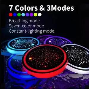 LED Cup Holder Light USB Charging, 7 Color Changing Interior Car Atmosphere Lamp, LED Car Ambient Light, Interior Car Lights, Anti-Slip Cup Slot, Youth Car Accessories, Car Interior Lighting, LED for Car