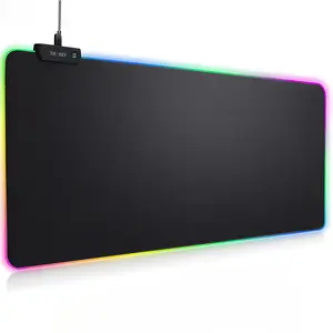 THONIV - RGB Mouse Pad 35.4×15.7 Inches – Extended LED Mouse Pad with 14 Lighting Modes, Gaming Desk Mat, PC Gaming Accessories, Large Keyboard Pad with Non-Slip Rubber Base.