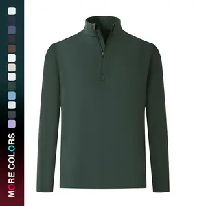 MAELREG Mens Fleece Lined Quarter Zip Pullover, Thermal Mock Neck Long Sleeve Golf Top, Warm Stretch Performance Sweatshirt
