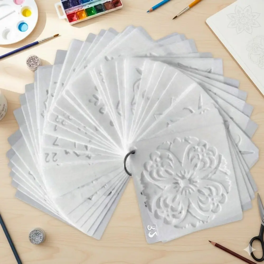 Laser Cut Mandala Stencil Set: Reusable DIY Painting Tools, High Precision Art Templates for Wall Wood Tile Fabric Transfer. Stress Relief Hand Painting, Multi-Scene Journal & Craft Decoration, Creative Handmade Supplies.