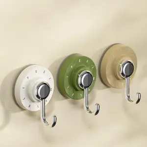 2 Pack Heavy Duty Vacuum Suction Cup Hooks Waterproof Reusable Removable No Drill No Residue Adjustable for Bathroom Kitchen Shower Glass Tile Wall Hanging Multi Color
