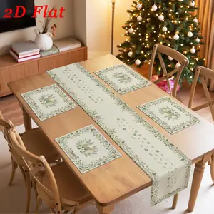 Easter Table Runner & Placemat Set, Floral Egg Digital Print, Kitchen Dining Decor, Holiday Home Decoration, Indoor Outdoor Use