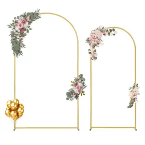 VEVOR Wedding Arch Backdrop Stand, TikTokShopBlackFriday, 7.2FT & 6FT, Set of 2 Stand with Case Connection & Chassis Crossbar Design, Easy-to-Assemble Gold Stand with Premium Metal, Fit for Birthday, Celebration, Holiday